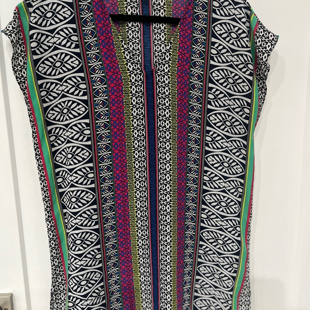 Chaus Black and White Geometric Print Blouse